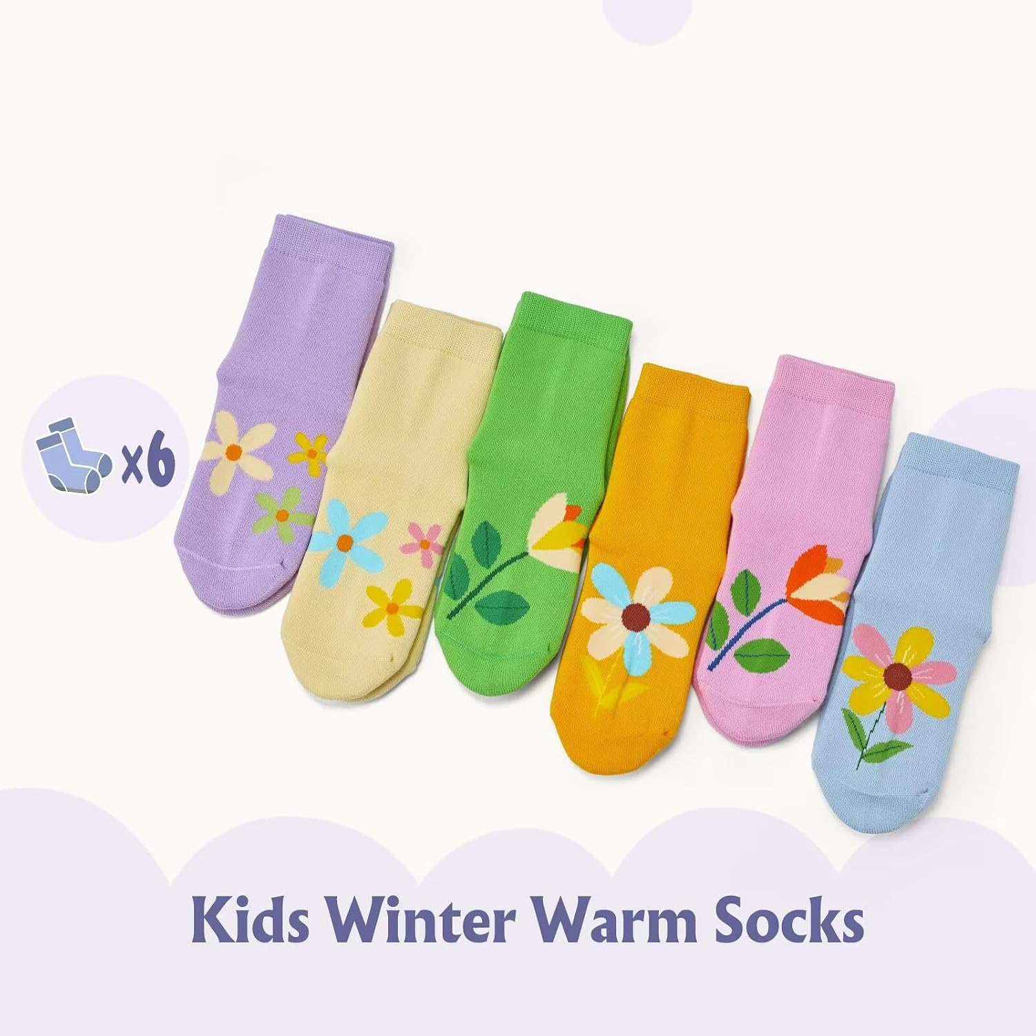 Boys Warm Socks Kids Winter Socks Thicken Terry Thermal Crew Socks for Boys 6 Pack