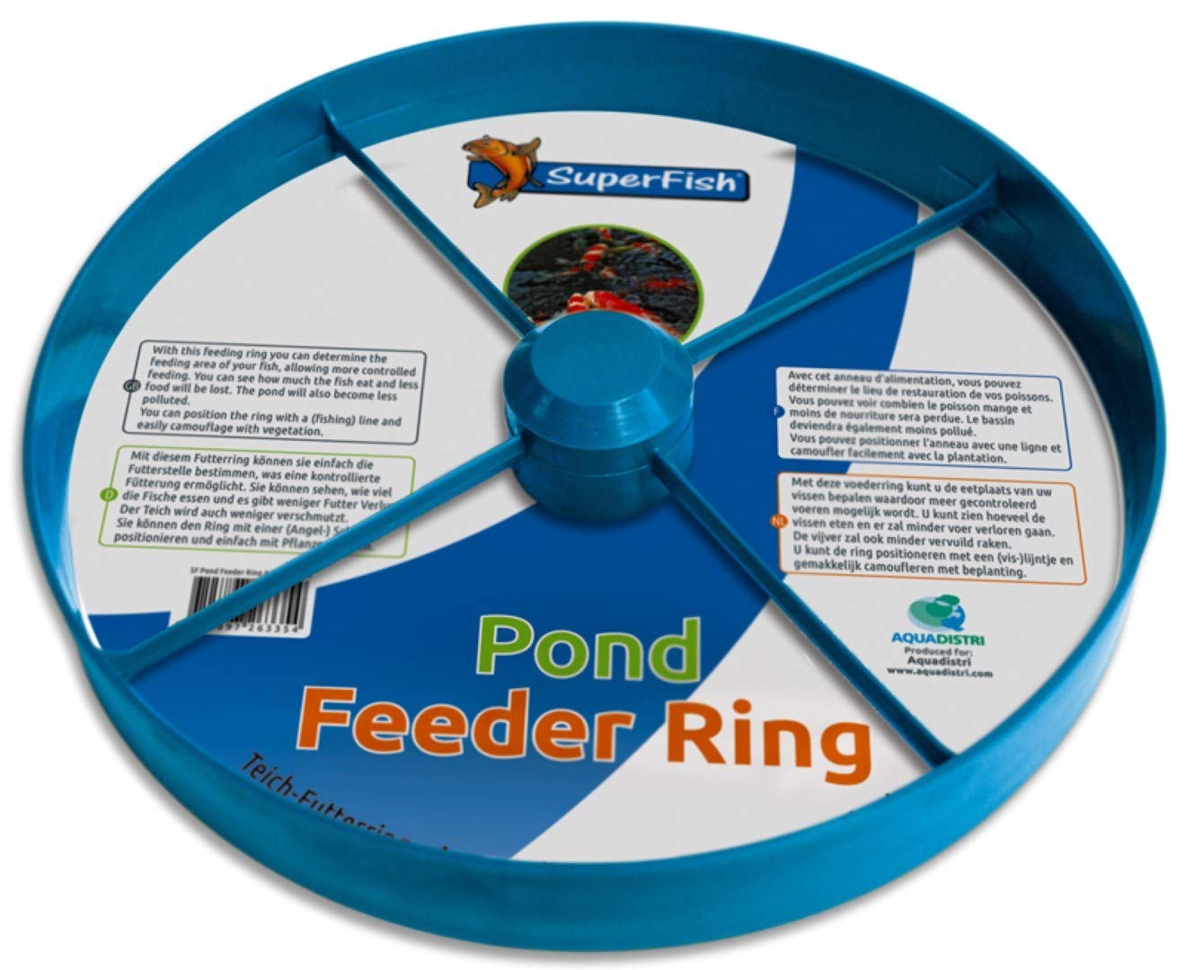 Pond Feeding Ring Floating Feeding Station Fish Garden Pond Diameter 23 cm