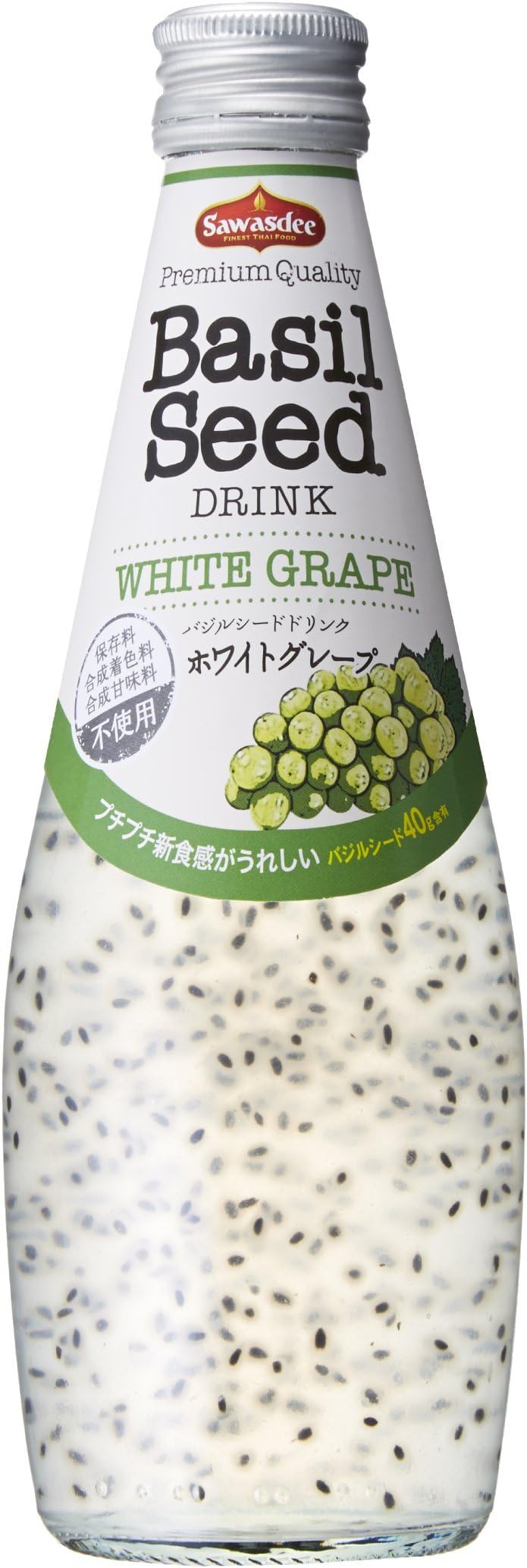 Sawasdee basil seed drink 290ml 12 bottles (white grape)