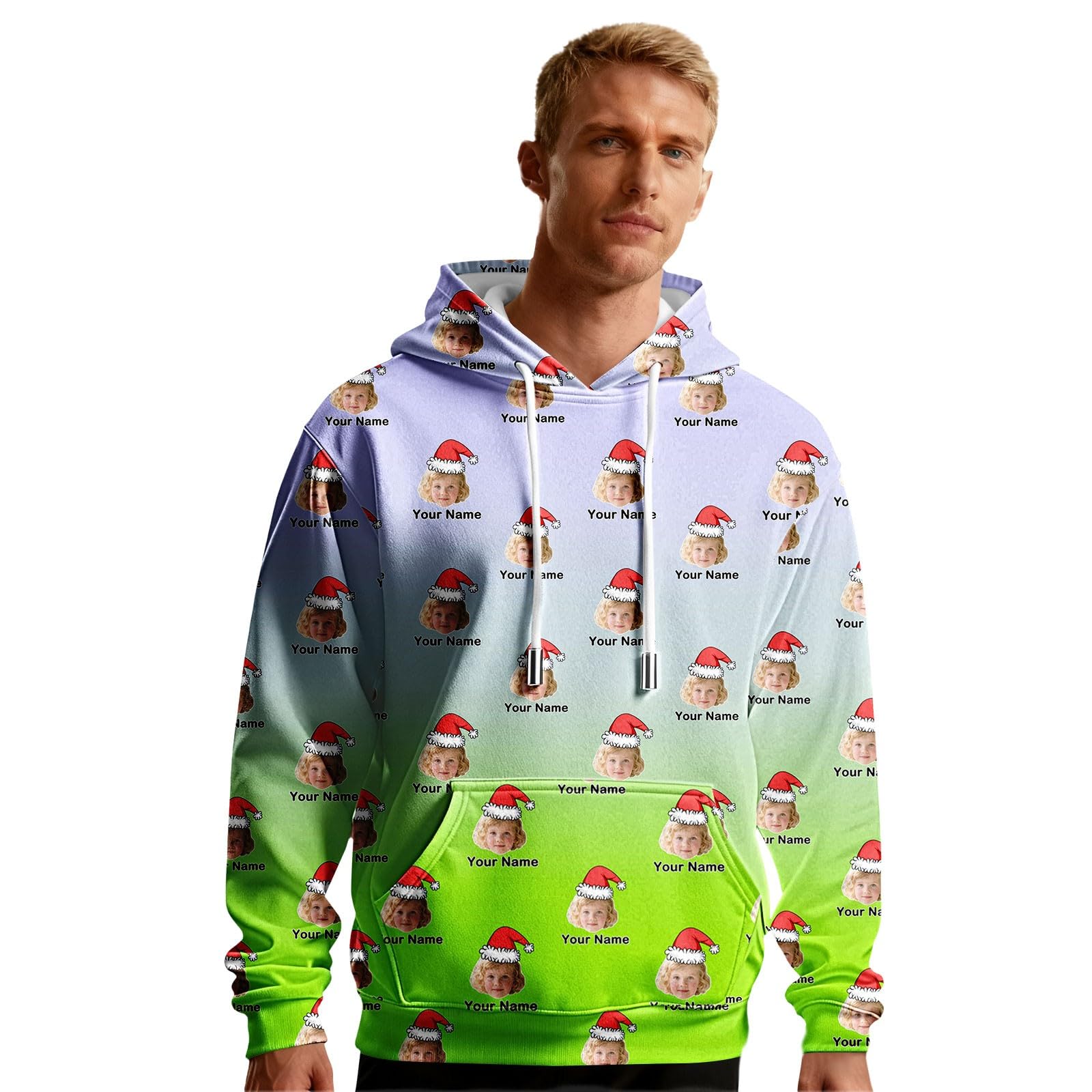 Sudadera Original Hombre Negra con Capucha Personalizada, Diseño Divertido De Navidad Chaquetones Invierno (Light Blue, XXL) Proteccion Solar Muscle Fit Ropa Deporte Top Deportivo Marca