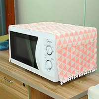 Vista 4 de yueton Funda para horno de microondas, color rosa, a prueba de polvo, funda de algodón y lino, protector de electrodomésticos para el hogar
