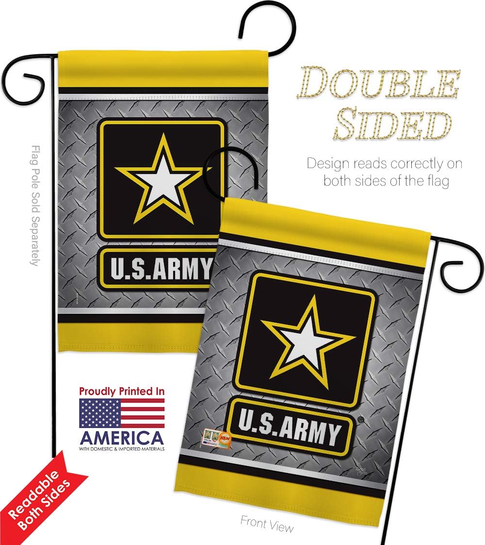 Army US Steel Garden Flag Armed Forces Rangers United State American Military Veteran Retire Official Small Decorative Gift Yard House Banner Double-Sided Made In USA 13 X 18.5