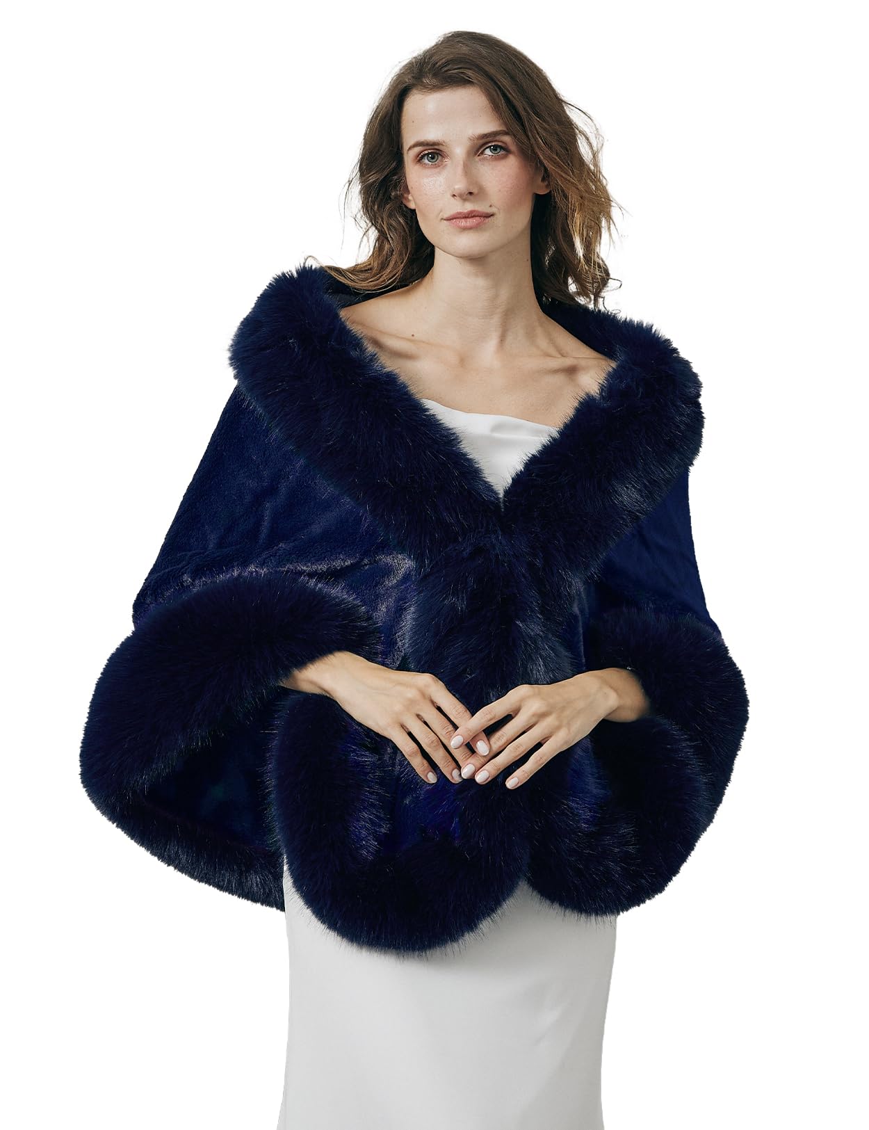 BEAUTELICATE Stola Pelliccia Sintetica Donna Scialle Coprispalle Elegante per Cerimonia Matrimonio Sposa Invernale