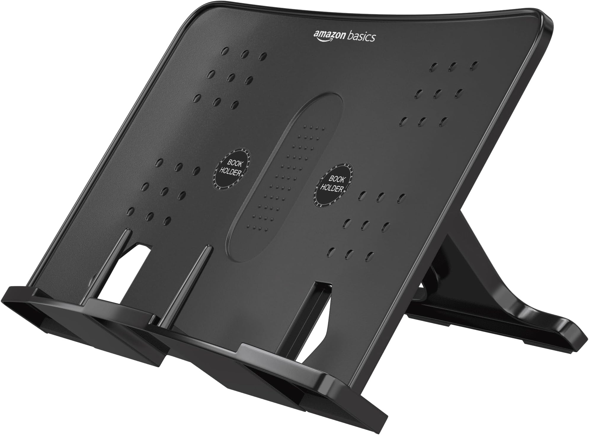 Amazon Basics Book Holder Stand | Sturdy & Lightweight | A4 Size | Black