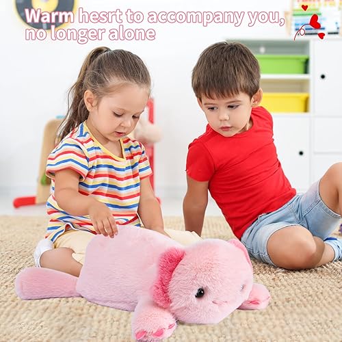 Miniatura 4 de Juguete de peluche de ajolote rosa de 1.4 libras, almohada de animales de peluche suave de salamandra de 17.7 pulgadas para niños