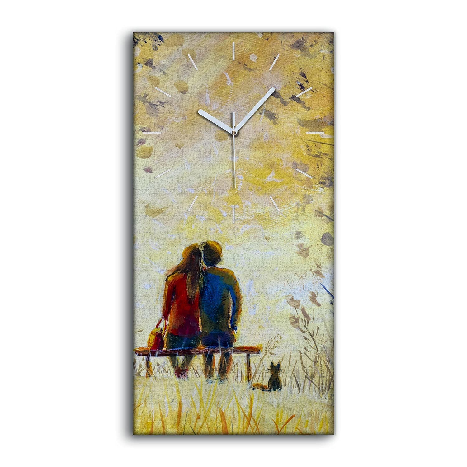 Horloge sur Toile Silencieuse sans Tic-Tac Tableau Arbres Salon Chambre