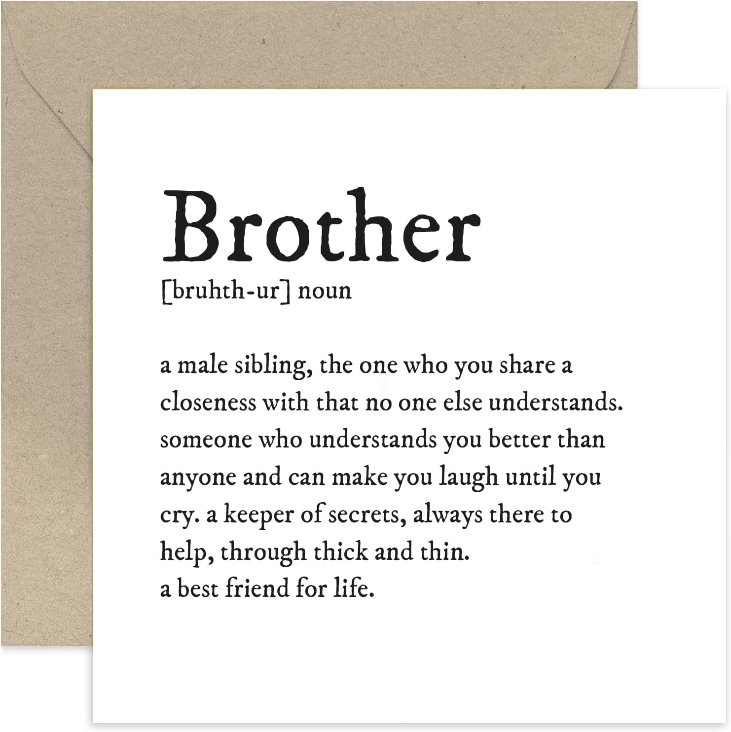 Amazon.com : Old English Co. Brother Definition Card for Him - Sweet ...