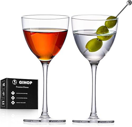 Miniatura 10 de Vasos de Martini, Juego de 4 Copas de Cristal Sin Plomo Tipo Coupe, 9 Oz, Copas de Cóctel Sopladas a Mano, Elegantes Copas de Champán Tipo Coupe