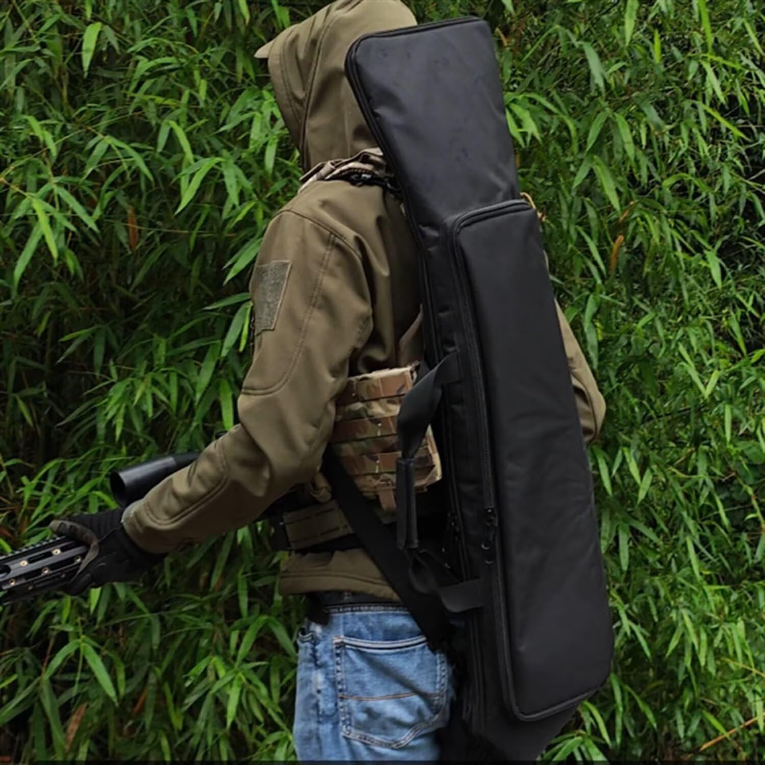 Genérico Bolsa para Rifle, Caja De Transporte para Arma De Tiro, Funda Escopeta, Airsoft Armas, Bolsa De Arma Táctica M249, para M249, M4A1, M16, AR15