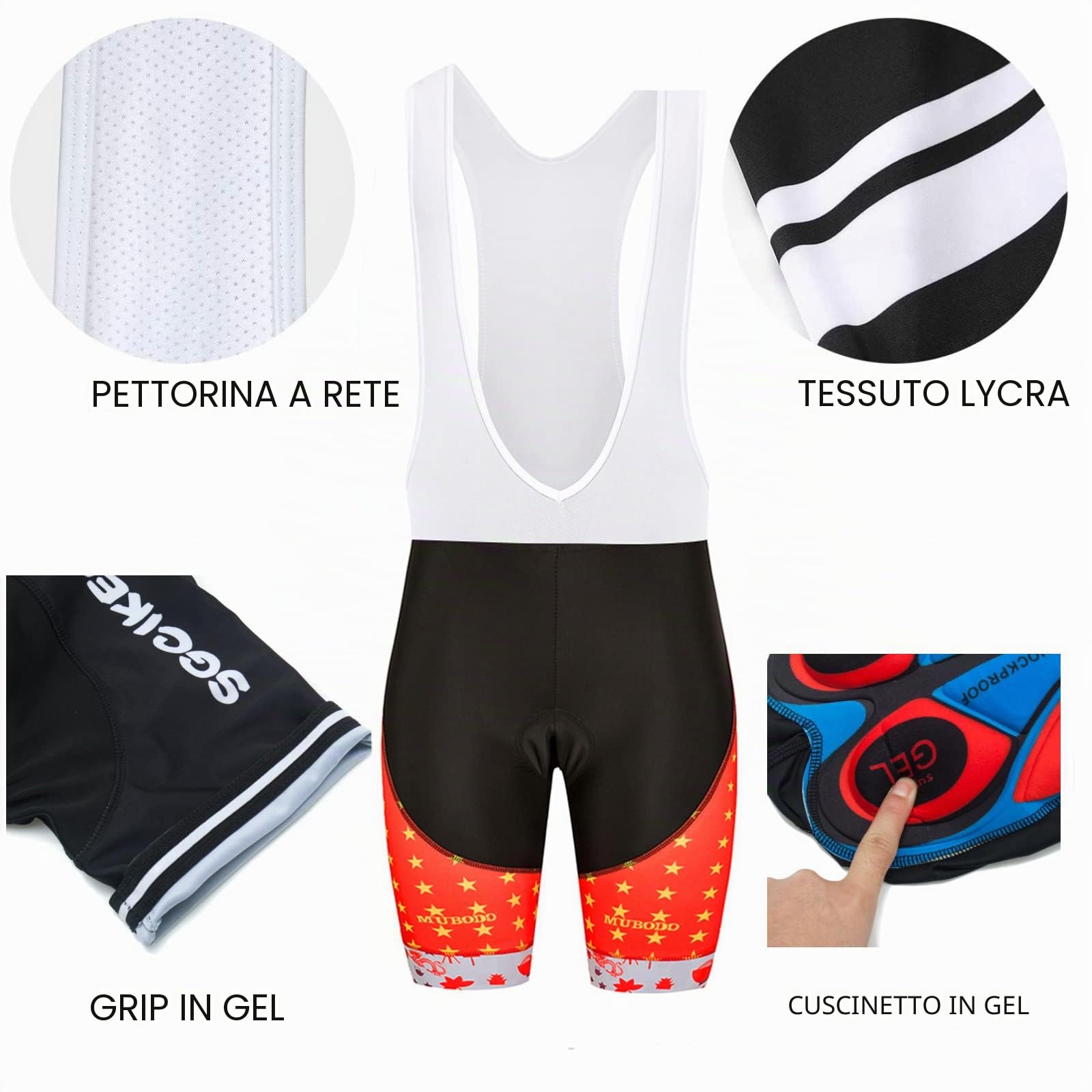2023 Pro Team maglia da ciclismo set for uomini, manica corta abbigliamento ciclismo bici pantaloncini con bretelle set gel pad (XL)