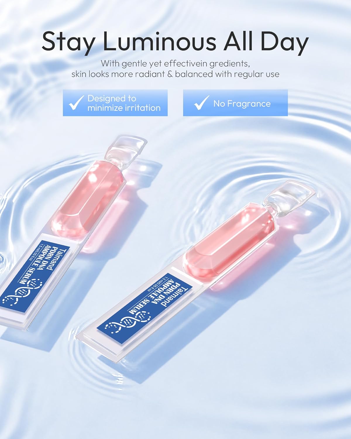 99% Purity Salmon DNA PDRN Ampoules (0.05 fl.oz x 30e) - Korean Skincare Hydrating Anti-Aging Serum for Sensitive Skin, Portable Vials with Hyaluronic Acid & Niacinamide, Face & Neck - Image 4