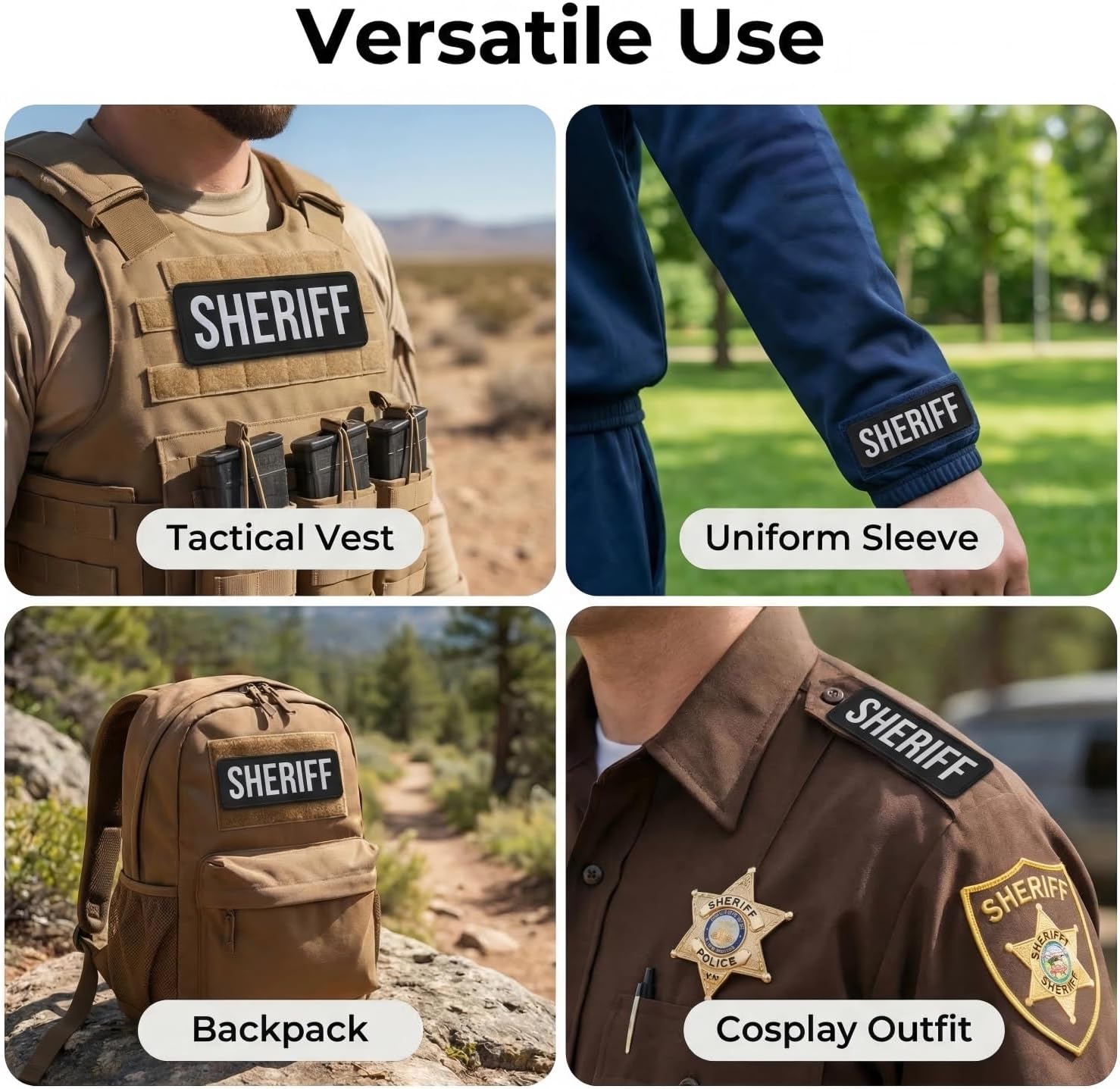 2 Pieces Tactical Embroidery Patches, Hook and Loop Embroidery Patch for Backpacks, Uniforms, Vest, Press Vest(One Large & One Small) - SH