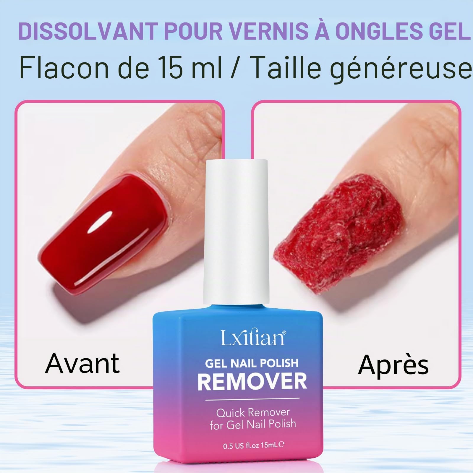 Dissolvant Vernis Semi Permanent, Disolvant a Ongles Semi Permanent, Remover Vernis Semi Permanent, S'enlève et Facilement Sans Papier D'aluminium, Trempage ou Emballage, et Sans Abîmer les Ongles