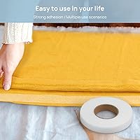 Vista 6 de 140 yardas de cinta adhesiva para dobladillo, 2 rollos de 1.5 cm de dobladillo sin coser, cinta adhesiva para dobladillo, cinta adhesiva para Blanco