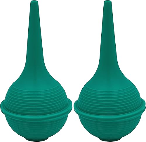Jeringa de bulbo de goma estéril, paquete de 2, verde de 1 oz, jeringas de oído para eliminación de cera de oído para bebés y adultos, cuidado nasal