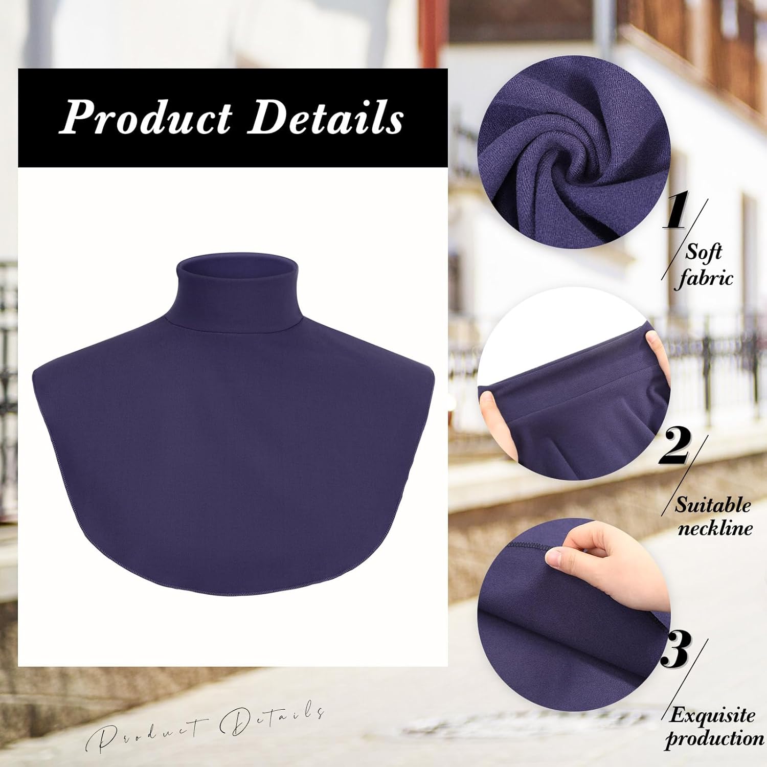 Turtleneck Dickey Extra Large Fake Collar Detachable Dickey Collar Half Mock Turtleneck for Men Women - Image 4