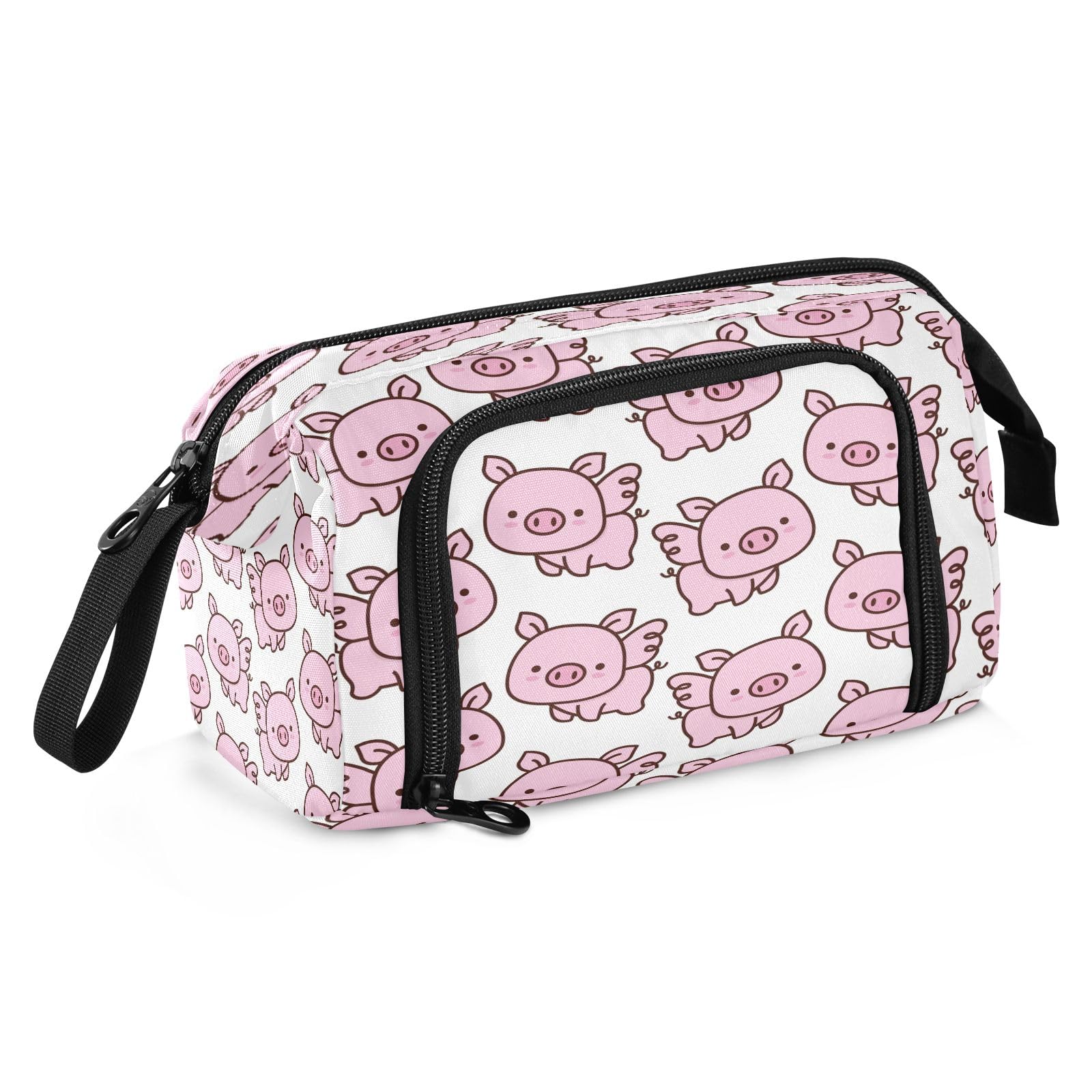 Mnsruu Little Pig Big Capacity Pencil Case Pouch Pen Case Pencil Box Stationery Office Organizer Bag for Boys Girls
