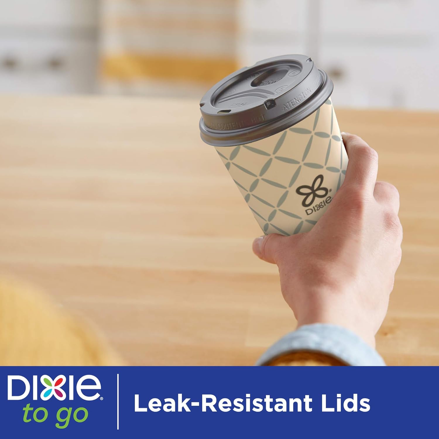 Dixie To Go Large Paper Coffee Cups With Lids, 16 Oz, 132 Count (6 packs of 22 cups), Disposable Cups For On-The-Go Hot Beverages