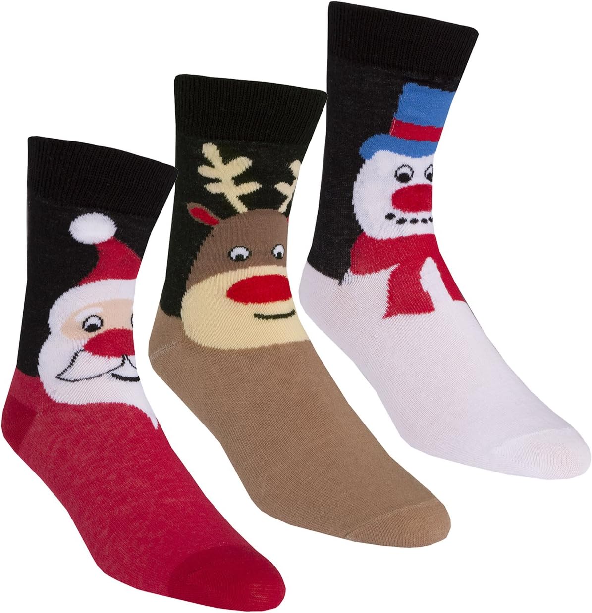 Mens/Ladies 3 Pack of Christmas/Xmas Novelty Socks ~ Penguin Santa Snowman