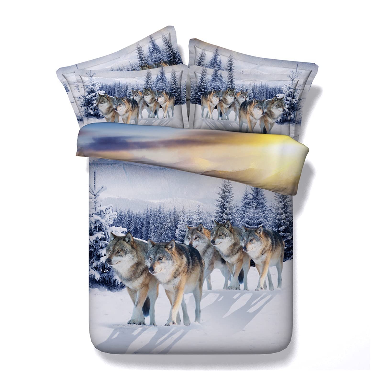 Parure de lit Spirit Wolf parure de couette loup protecteur et doux