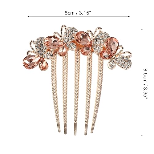 Miniatura 4 de VOCOSTE Peine para el cabello con incrustaciones de diamantes de imitación para mujer, horquilla, accesorio para el cabello, clips de peine lateral,