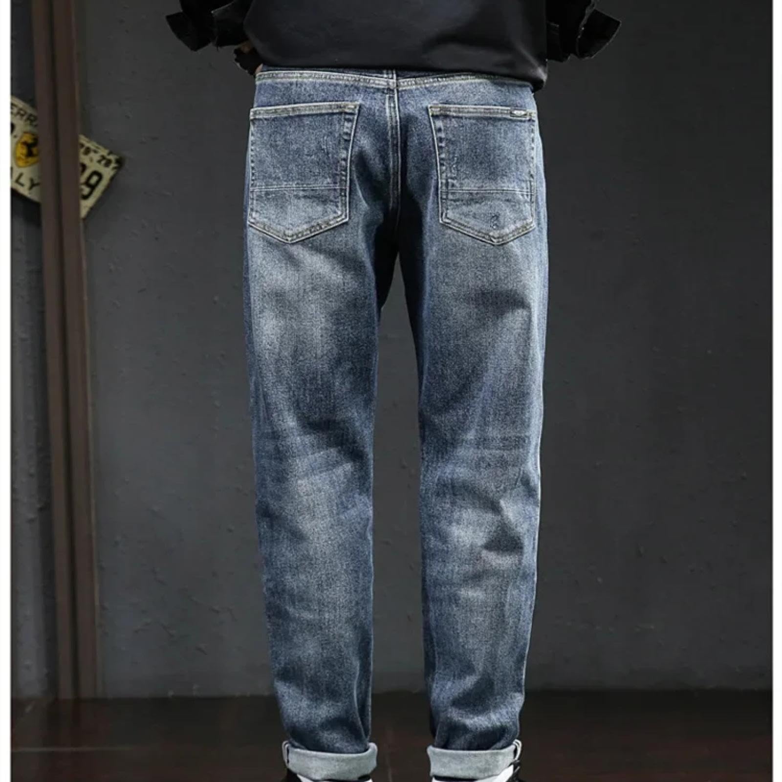 Jeans Pantalon Jeans Mit Geraden Beinen Für Männer Locker Sitzende Schlankernde Große Lässige Bequeme Jeanshosen