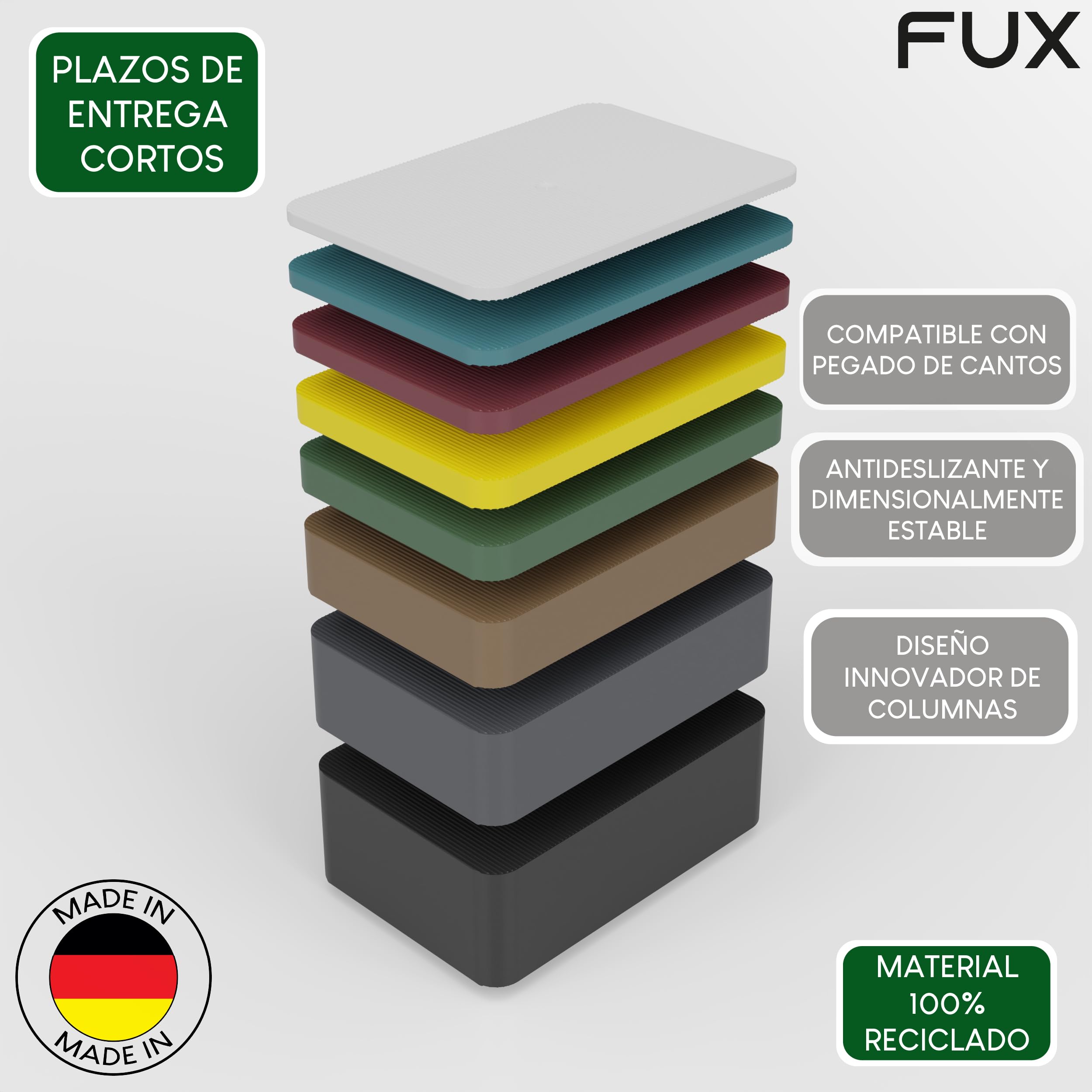 FUX 100 piezas espaciadores de plástico 60 x 40 x 5mm Bloques de acristalamiento Tachoncillos Placas separadoras Pequeñas placas de plástico Placas compensadoras Ventanakeiles (Espesor: 5mm)