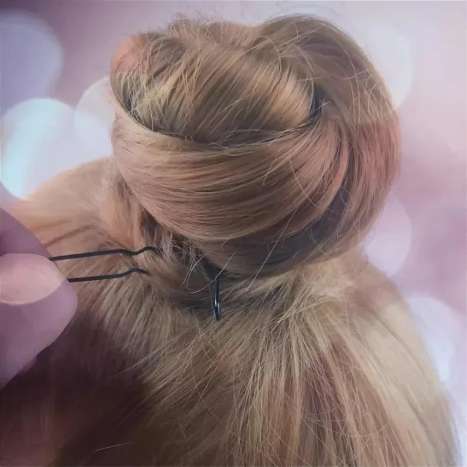 Horquillas para el pelo en forma de U, 1500 unidades onduladas en forma de U: horquillas de metal negro, herramientas de peinado para la creación de peinados de mujer (5 cm)