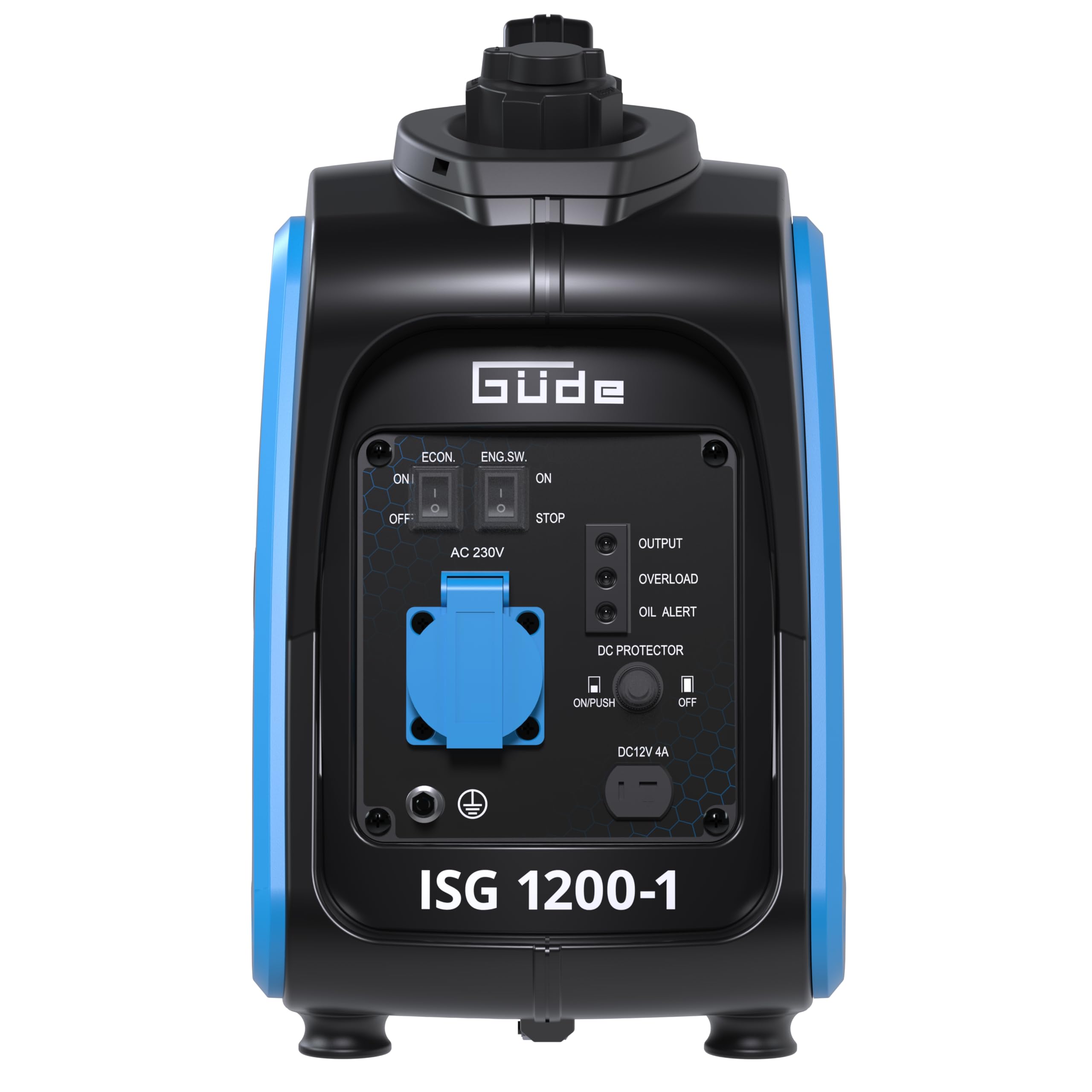 Güde Inverter Stromerzeuger ISG 1200-1 (4-Takt Motor, Benzin, 1,3/1,8 (kW/PS), 1x 230V, max. 1200W, Laufzeit bis 6,5 h, Tank 2,8 l, Überlastungsschutz, ECO-Modus, Gewicht 12,9 kg, TEST GUT - SEHR GUT)