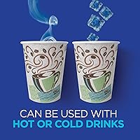 Vista 4 de Vaso térmico de papel, de 12 onzas con un diseño de café, de Dixie PerfecTouch 5342CD (Viene con 20 fundas aislantes y 50 vasos por funda), 500