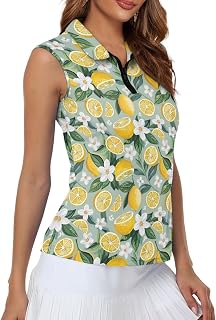 Sleeveless Collared Golf Shirts for Women, Zip Tank Tops Polo Shirts, Golf Shirt Women Sleeveless for Summer