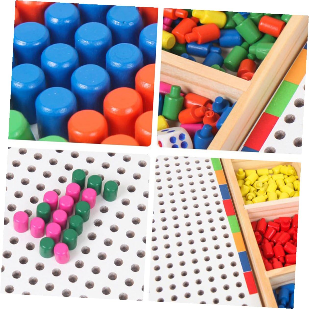 SOIMISS Gioco Educativo Chiodini a Forma di Fungo per Bambini, in Plastico Bianco, Arricchisce Creatività e Immaginazione, per Compleanni e Vita Quotidiana