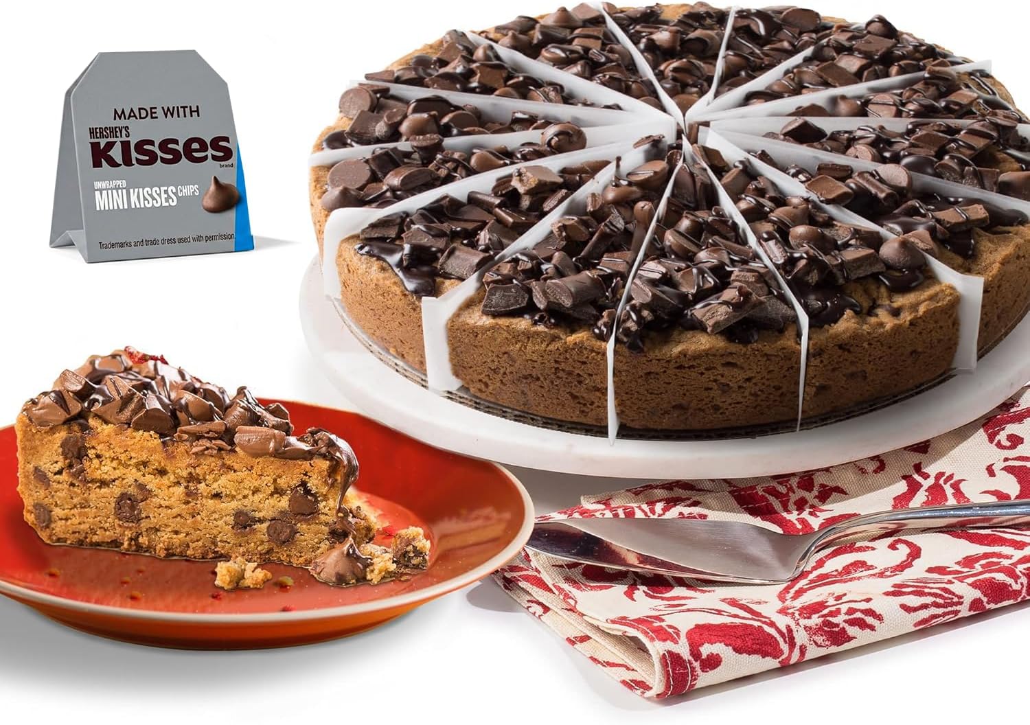 David's Cookies Deep Dish Cookie Cake with HERSHEY'S KISSES, 10"