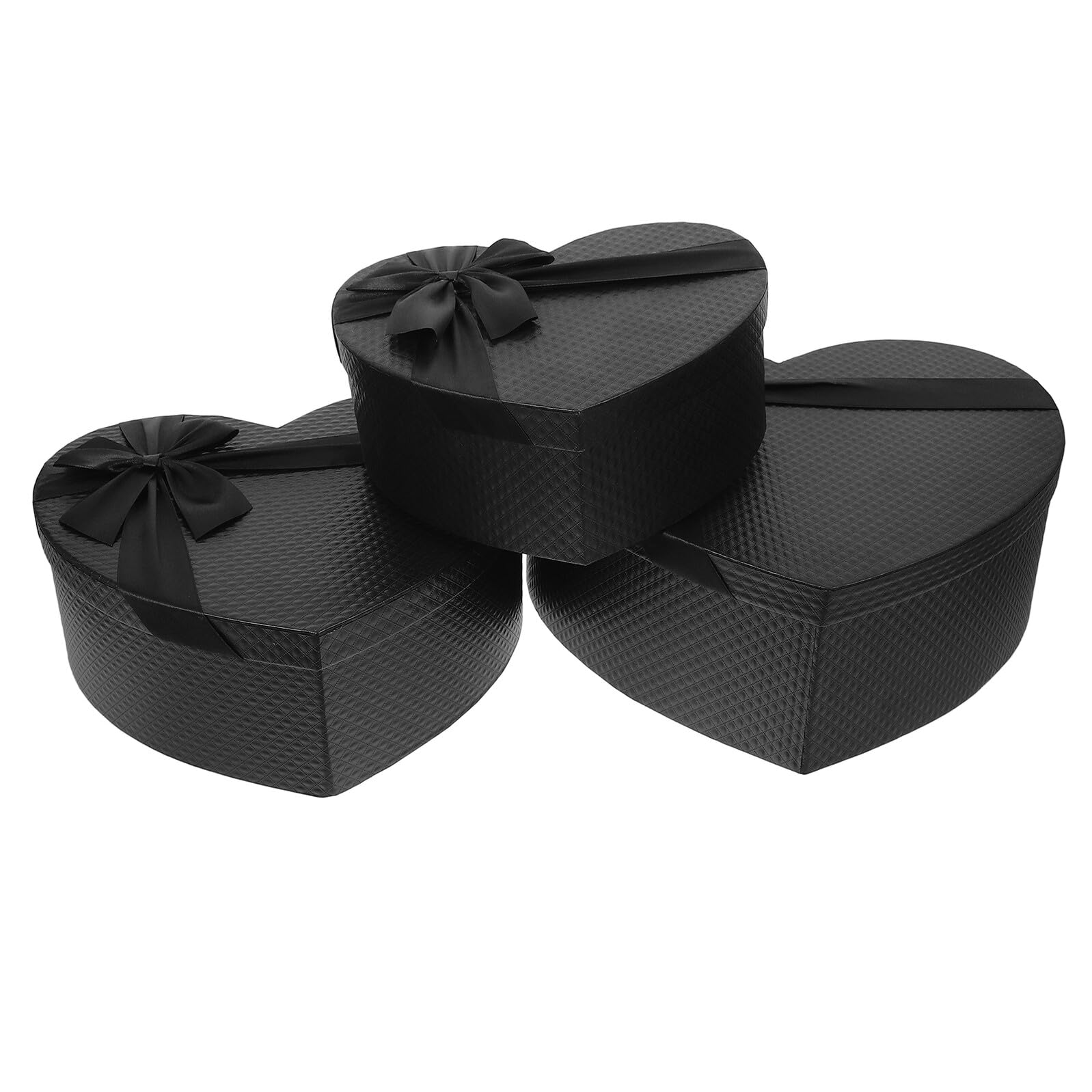 Garneck 3 Stück Herzförmige Geschenkboxen Valentinsherz Kasten aus Stabilem Karton in Schwarz Leere Pralinen und Blumenschachteln für Valentinstag Geburtstag und Besondere Anlässe