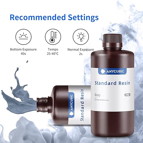 Miniatura 6 de ANYCUBIC Resina de impresora 3D, resina de curado UV LCD de 405 nm, resina 3D de fotopolímero rápido y de alta precisión para impresora 3D de resina