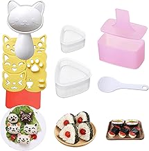 Rice Ball Mold, 3 Pack Onigiri Mold, Cute Cat Kitten Sushi Mold for Kids, Musubi Maker Press, Classic Triangle Rice Ball Maker Sushi Mold Kit for Lunch Bento Box Accessories
