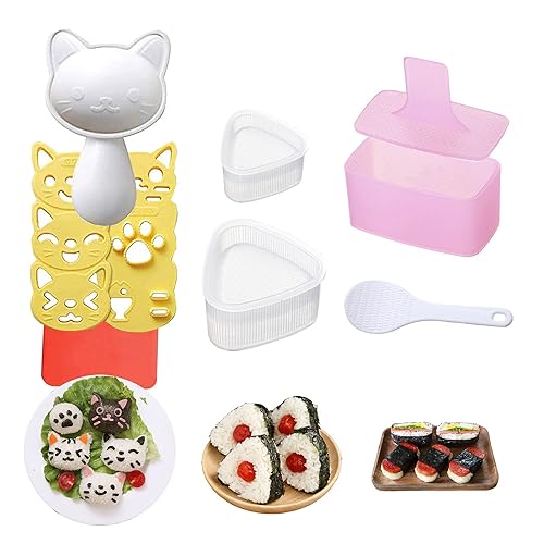 HAGBOU Rice Ball Maker - 3 Pack Onigiri & Sushi Mold Kit for Kids - Triangle Musubi Maker Press for Bento Box Accessories
