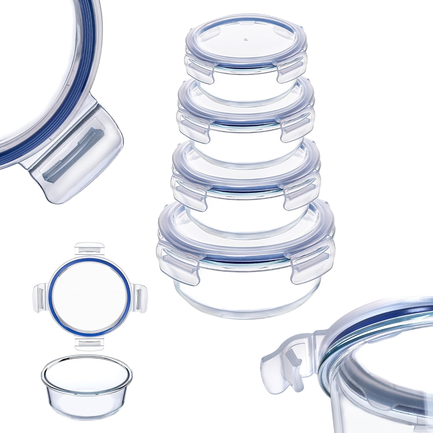 KADAX Glasbehälter mit Deckel, Lebensmittelbehälter