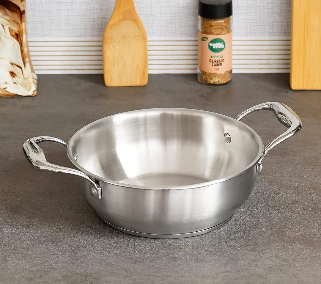 Buy Varchas 3 litres Stainless Steel Induction Compatible Kadhai Deep