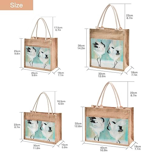 Vista 2 de susiyo Jute Tote Bag, Reusable Shopping Grocery Bag with Handles Burlap Bags