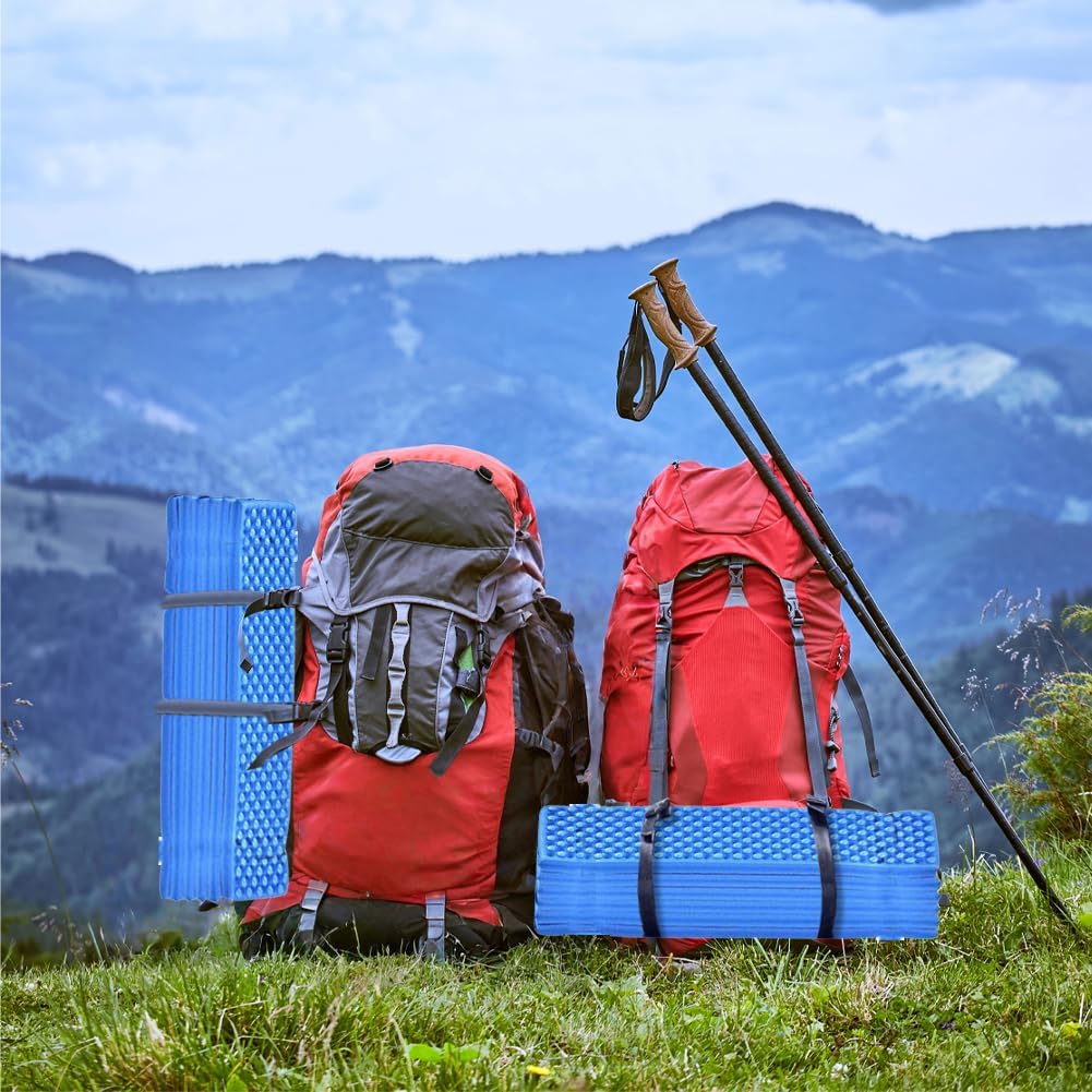 Matelas de Camping Pliable en Mousse IXPE avec Revêtement Aluminium Tapis de Sol Isolant Thermique 185x55cm pour Randonnée Trekking et Bivouac Ultra-léger et Imperméable