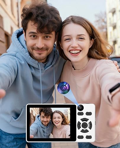 Miniatura 7 de Cámara digital 4K para fotografía: cámara de enfoque automático de 64 MP con doble lente, zoom digital 18X, cámara de punto y disparo pequeño con