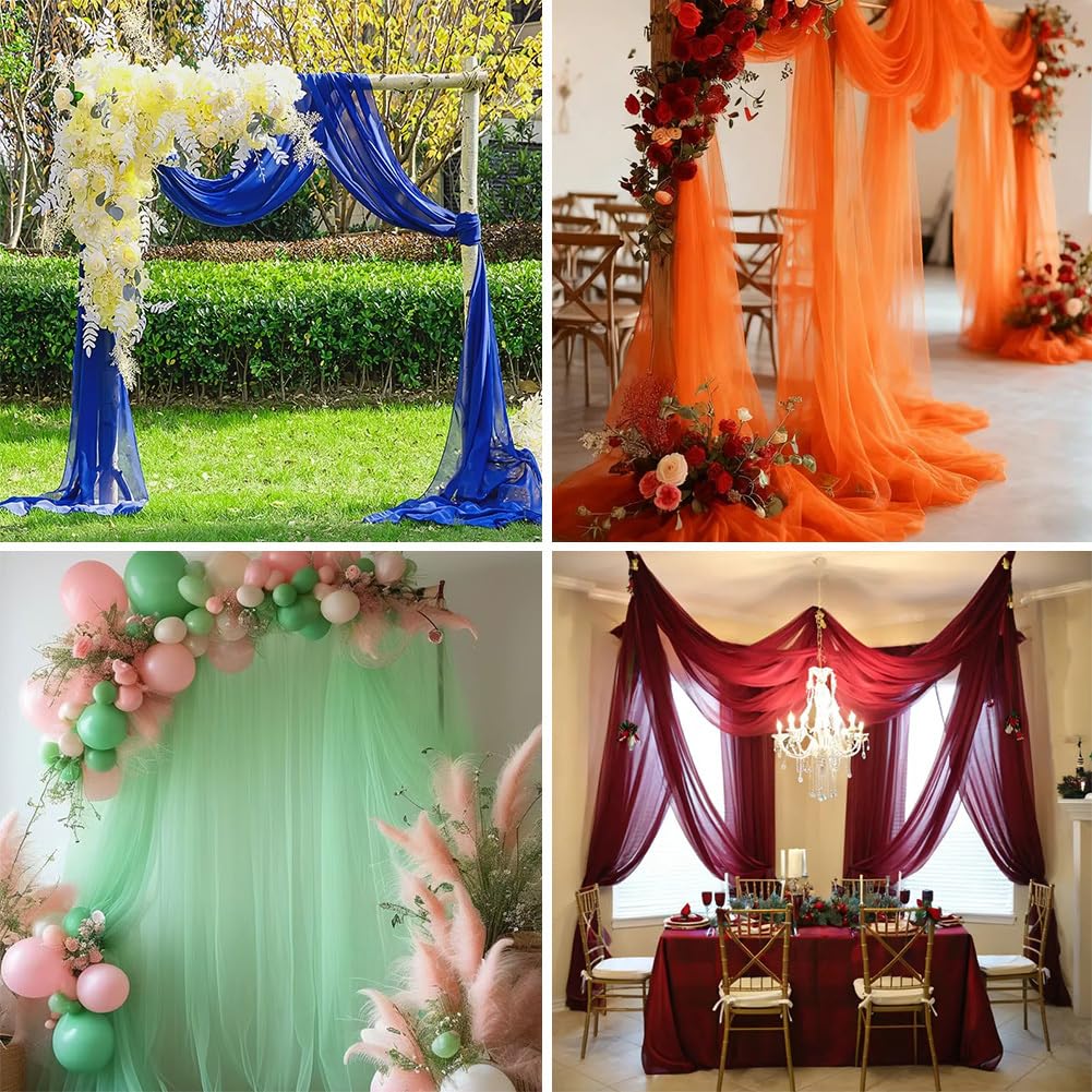 Tessuto in tulle, 75 x 3000 cm, nastro in tulle, per tende, tende da soffitto, tessuto drappeggiato per matrimoni, tovaglie, cerimonie, fiocchi per sedie, archi nuziali