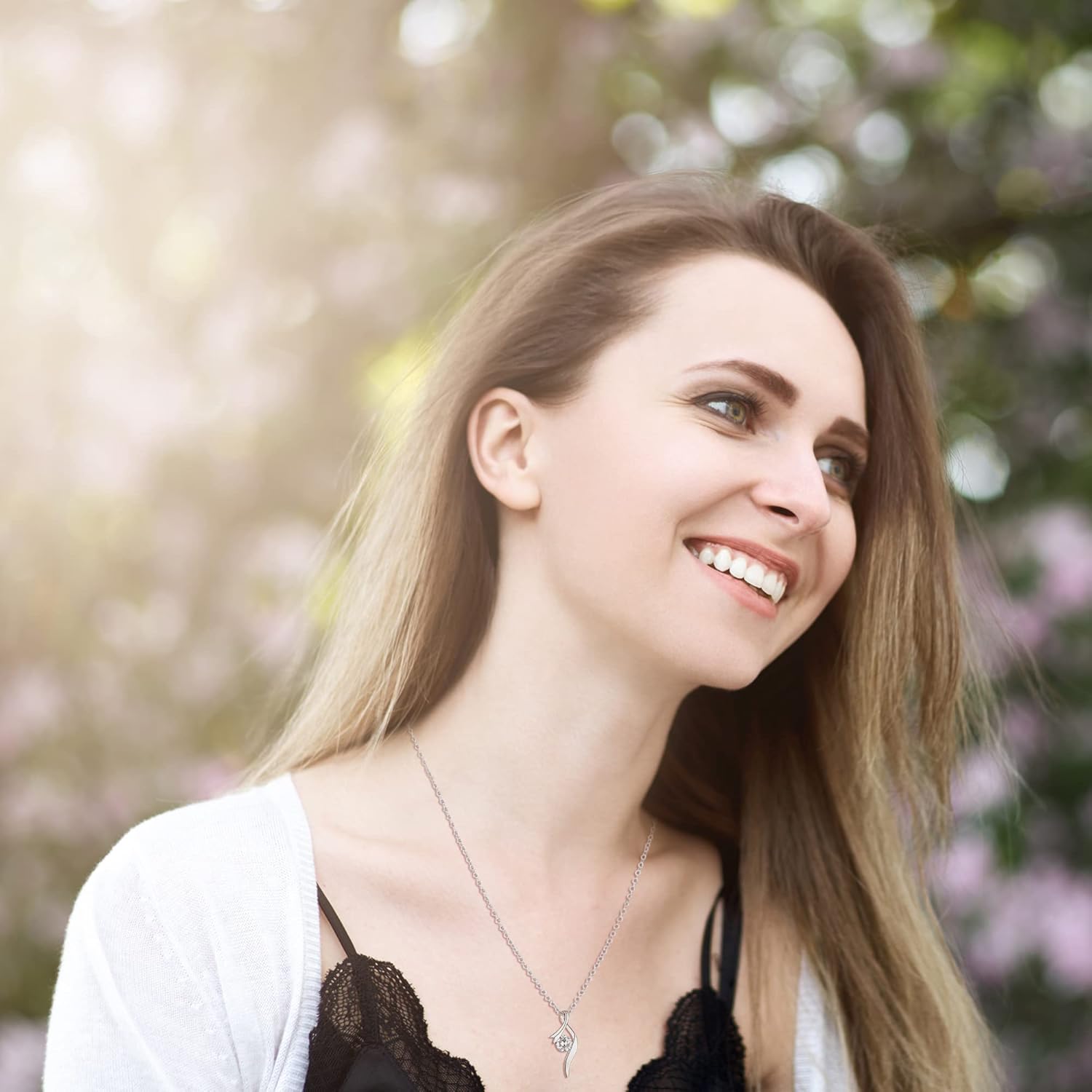 Gift to My Boyfriend's mom Necklace, Sterling Silver CZ Necklace, Gift for Boyfriends Mom, Mothers Day Jewelry Christmas Gift - Image 4