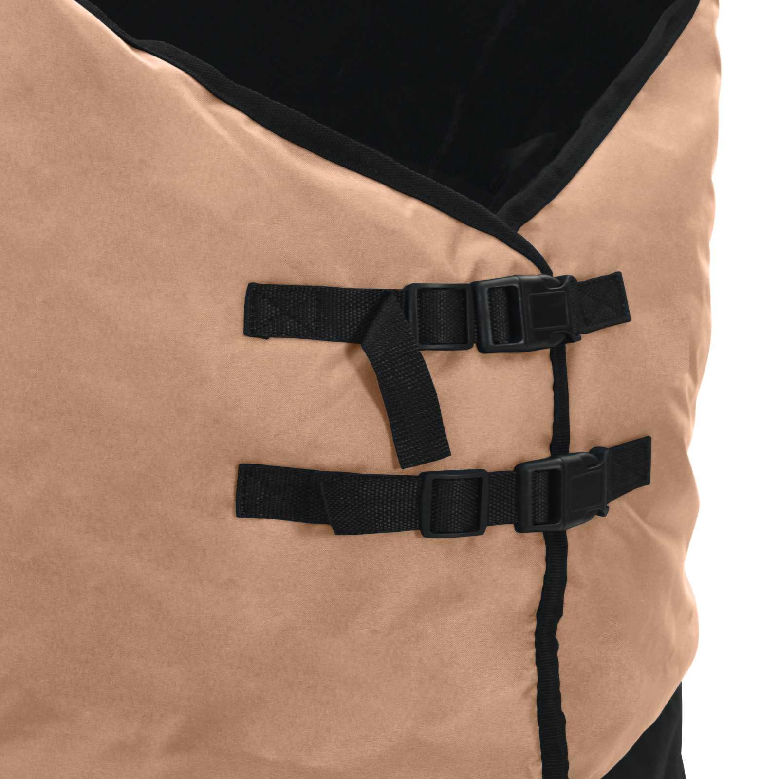 Manta para caballos Cappuccino de 125 cm, poliéster, transpirable y ligera, para entrenamiento, establo y transporte, sin cubierta para el cuello