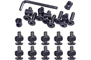 Swpeet 51Pcs Black M6 \u00d7 20mm Crib Hardware Screws, Hex Socket Head...
