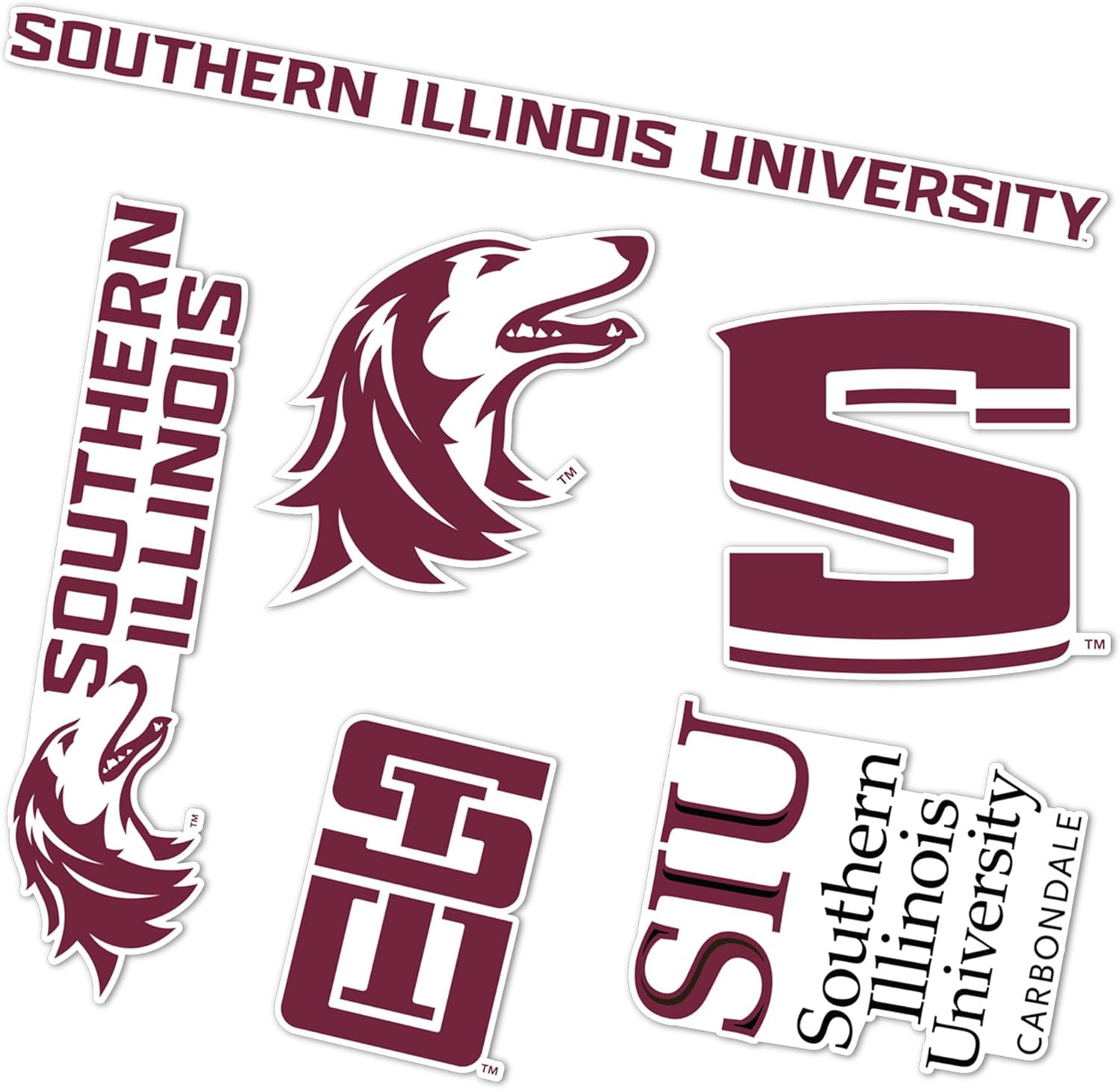 Desert Cactus Southern Illinois University Sticker SIU Salukisr Vinyl Decals Laptop Water Bottle Car Scrapbook Sheet T2 (Type 2-4)