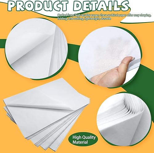 Miniatura 4 de RYKOMO 500 hojas de papel de seda sin ácidos de 10 x 15 pulgadas para almacenamiento, papel de seda blanco para bolsas de regalo para almacenar y