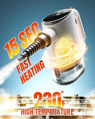 Miniatura 4 de TEEVOGO Limpiador a vapor presurizado, limpiador de vapor de mano de calor instantáneo de 15 segundos, tanque mejorado de 22.0 fl oz, vaporizador