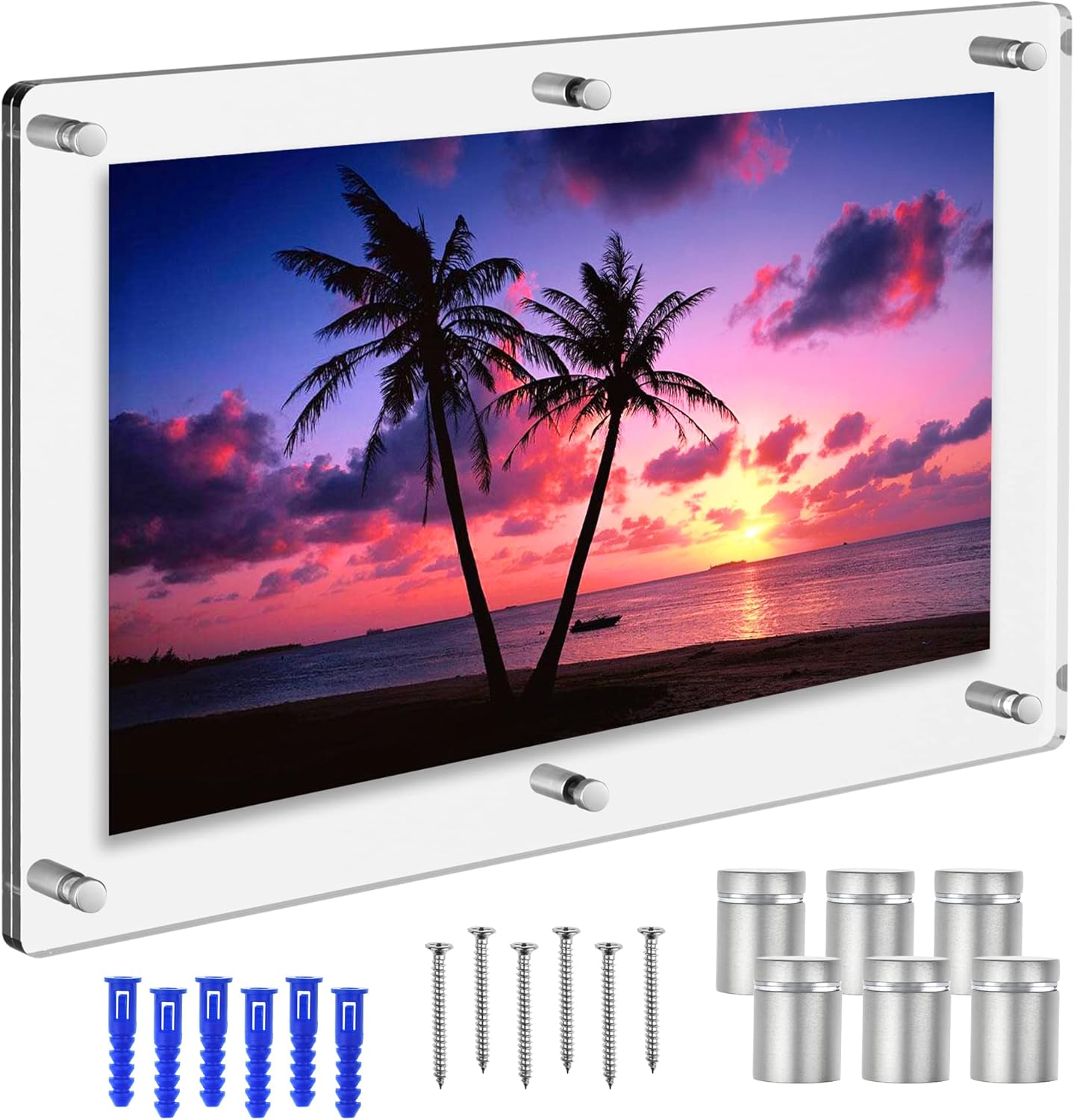 Amazon.com: Sturdy & Elegant Acrylic 2 Piece Wall Mount Floating Sign ...